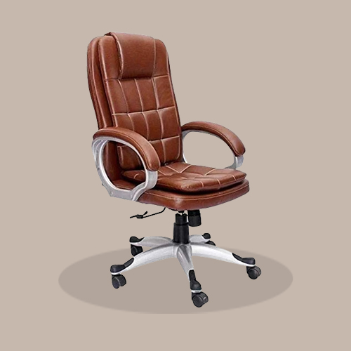 Brown Pu-Leather Office Chair Images